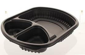 Tortilla serveer tray 3-vaks zwart 24x15x40 (250st) image